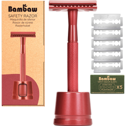 Bambaw Safety Razor with Stand - Red