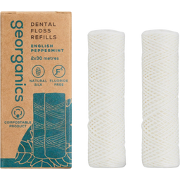 Georganics English Peppermint Dental Floss - Refill 2 x 30m